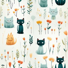 Cat seamless tile able texture
