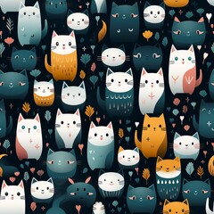 Cat seamless tile able texture