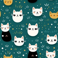 Cat seamless tile able texture