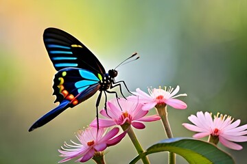 awesome look of blue pink red and yellow wapaper genrative ai technology an dalso logo