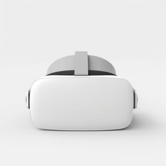 White vr headset on white background with copy space, created using generative ai technology