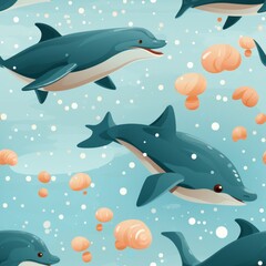 Dolphin seamless tile able texture