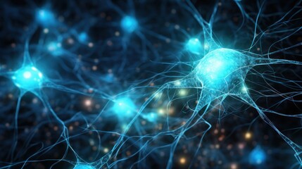 Naklejka na ściany i meble brain synapses neurobiology macro closeup