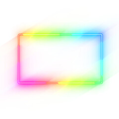 Gradient neon light rectangle cute colorful frame