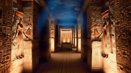 Inside Egyptian pyramids, Sarcophagus standing in the interior forbidden rooms