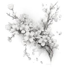 Fototapeta premium White blossom on white background, created using generative ai technology