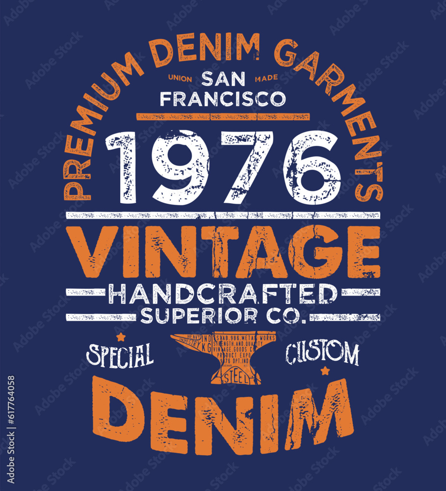Poster tee print vector drawing with grunge texture as vector
