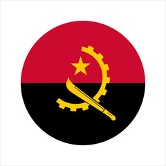 Angola flag simple illustration for independence day or election - obrazy, fototapety, plakaty