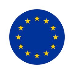 European Union flag with blue background and yellow stars