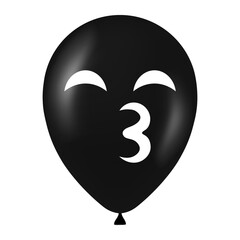 Halloween black balloon illustration with scary and funny face