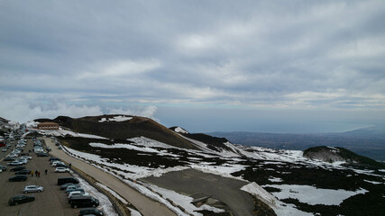 Aerial View of Mount Etna, Catania, Sicily, Italy, Europe, World Heritage Site