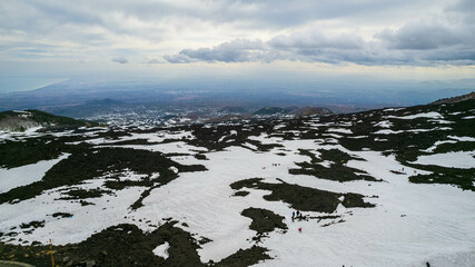 Aerial View of Mount Etna, Catania, Sicily, Italy, Europe, World Heritage Site