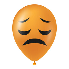 Halloween orange balloon illustration with scary and funny face