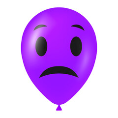 Naklejka premium Halloween purple balloon illustration with scary and funny face