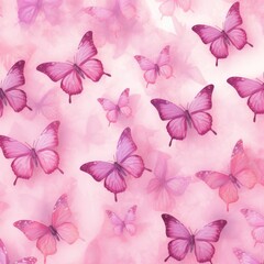 Full frame of pink butterflies on pink background, created using generative ai technology