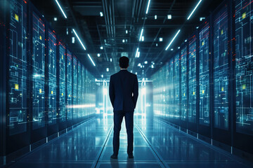 Fototapeta premium Futuristic Concept Big Data Center Chief Technology . Generative AI