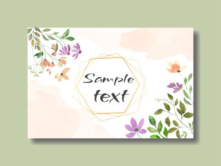 Watercolor floral thank you card. Hand drawn illustration on white background. vector EPS.