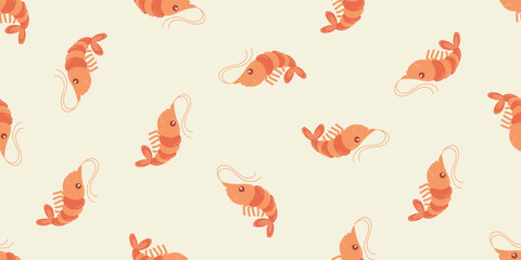little shrimp doodle cartoon pattern
