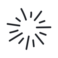 Sun rays, beams hand drawn illustration. Line drawing style design, isolated vector. Vintage, retro abstract, geometric element, sketch, doodle