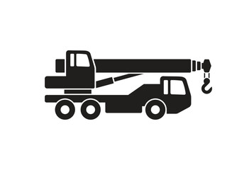 mobile crane truck simple silhouette