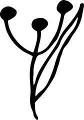 Single hand drawn herbal elements Doodle vector illustration for logo and greeting card