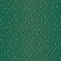 Diamond shape lines on a green background seamless pattern. Geometric vector illustration