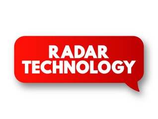 Radar Technology - is a detection system that uses radio waves to determine the distance, text concept background