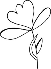 Single hand drawn herbal elements Doodle vector illustration for logo and greeting card