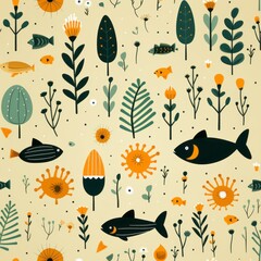 Fish seamless tile able texture