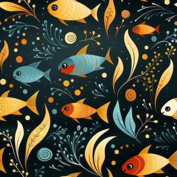 Fish seamless tile able texture © CMac