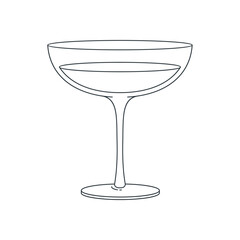 Glassware line icon. Illustration of outlined wineglass silhouette. Vector 10 EPS.