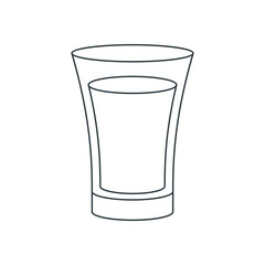 Glassware line icon. Illustration of outlined shot glass silhouette. Vector 10 EPS.