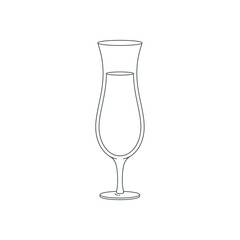 Glassware line icon. Illustration of outlined wineglass silhouette. Vector 10 EPS.