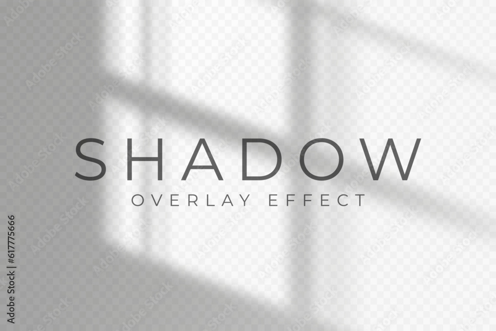 Poster shadow overlay effect. transparent soft light and shadow from window frame, natural lighting scene. 