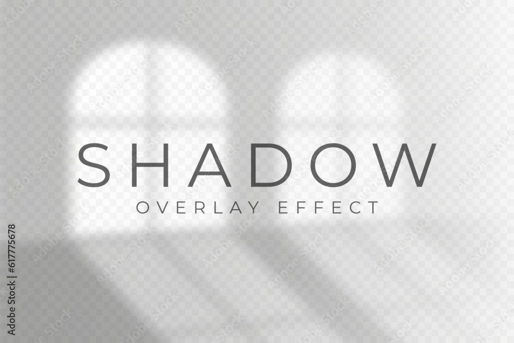 Aufkleber shadow overlay effect. transparent soft light and shadow from window arch frame, natural lighting sc
