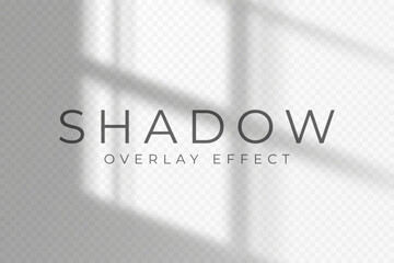 Shadow overlay effect. Transparent soft light and shadow from window frame, natural lighting scene. Mockup of abstract transparent shadow overlay effect and natural lightning. Vector