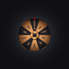 Wheel of fortune. Luxury symbol of good luck