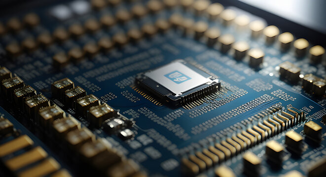 chip computer leiterbahn chipkrise chips prozessor modern elektronik ic ki generative  ki ai erstellt