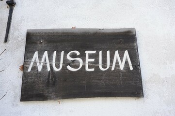 a museum or exhibition sign