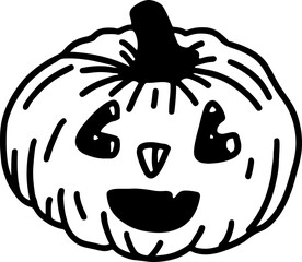 Halloween pumpkin outline - 617776859