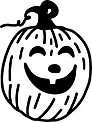 Halloween pumpkin outline - 617776894