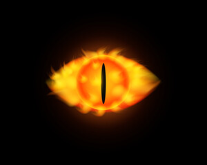 Burning eye. Symbol of infernal observation