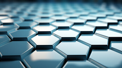 Abstract Technology futuristic blue modern Hexagonal Honeycomb Grid wallpaper 3d background, generative AI tools 

 