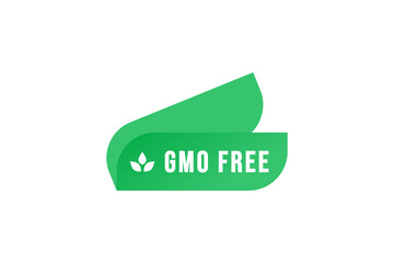 Non GMO Label or GMO Free Sign Vector Isolated in Flat Style. Non GMO Label for guaranteed natural products without genetic engineering. Non GMO Icon For natural healthy product seal.