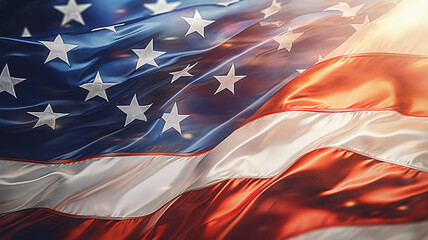 Realistic USA Flag Background