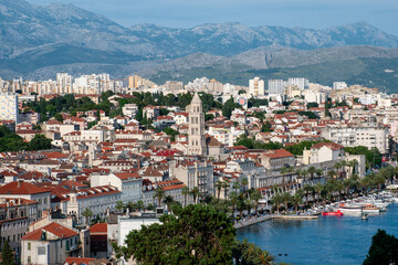 Fototapeta na wymiar Split, as seen from Vidilica 