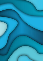 Wavy colorful background with 3D style. Modern liquid background. Abstract textured background with mixing Blue color. Eps10 vector illustration