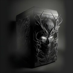 demonic themed pc case Charcoal drawing Dramatic lighting 3d Ray tracing 8k 