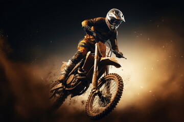 Obraz na płótnie Canvas Dirt bike rider, Supercross, Sport concept, nice action of motorcycle jump