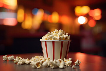 Obraz na płótnie Canvas popcorn with blur background